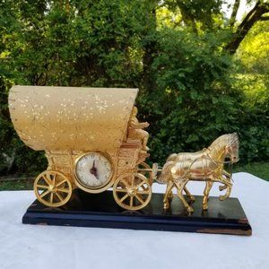 Rare find! Antique United Stagecoach conestoga covered wagon lamp decor MCM